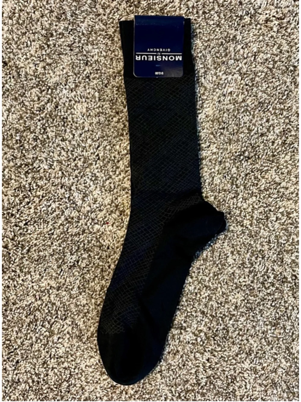 Men's Monsieur Givenchy Socks, Black Patterned, NWT